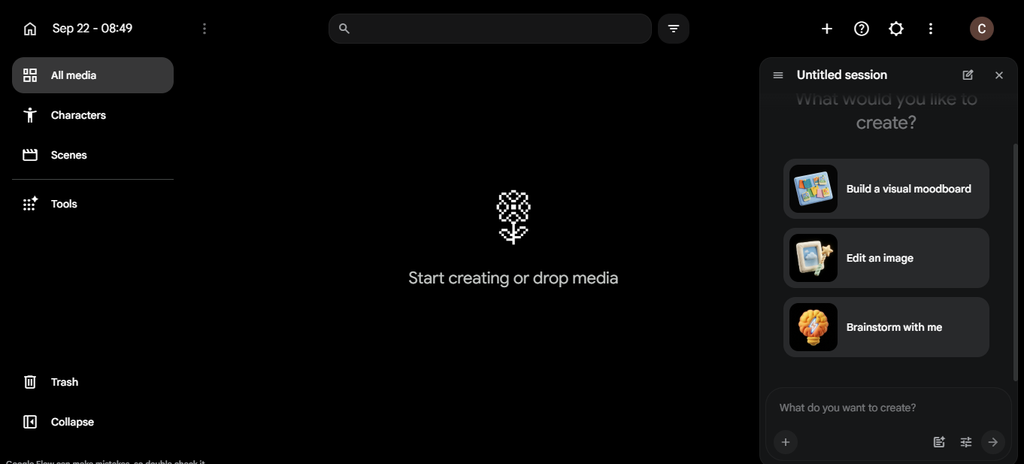 Google Flow Interface